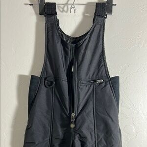 Black Jumpsuit with Adjustable Straps and Waterproof Material